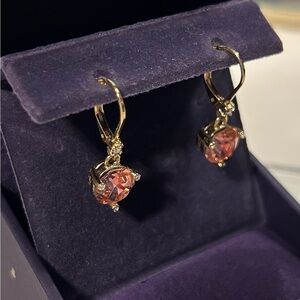 Kate Spade Elegant Gold and Pink Drop Earrings